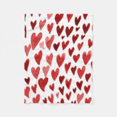 Valentijnsdag harten explosie - roze en rood fleece deken (Voorkant)