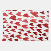 Valentijnsdag harten explosie - roze en rood theedoek (Horizontaal)
