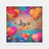 Valentijnsdag  harten gepersonaliseerd servet (Voorkant)
