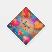 Valentijnsdag  harten gepersonaliseerd servet (Hoek)