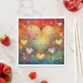 Valentijnsdag  harten gepersonaliseerd servet (Insitu)