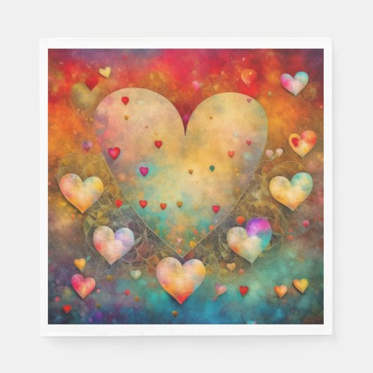 Valentijnsdag  harten gepersonaliseerd servet (Voorkant)