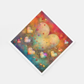 Valentijnsdag  harten gepersonaliseerd servet (Hoek)