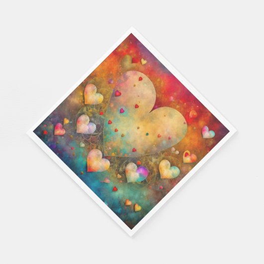 Valentijnsdag  harten gepersonaliseerd servet (Hoek)