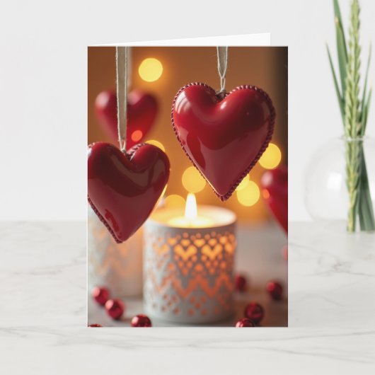 Valentijnsdag Harten Gloei Kaart (Voorkant)