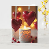 Valentijnsdag Harten Gloei Kaart (Gele Bloem)