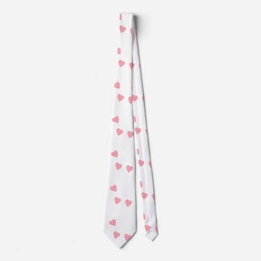 Valentijnsdag Harten Hand Getekend Roze Wit Stropdas (Voorkant)