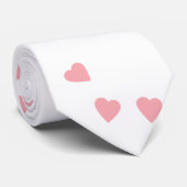 Valentijnsdag Harten Hand Getekend Roze Wit Stropdas (Opgerold)