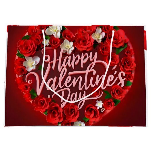Valentijnsdag Harten in Rood Groot Cadeauzakje (Voorkant)
