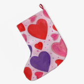 Valentijnsdag Harten in roze Paars en rood Grote Kerstsok (Achterkant (Hangend))