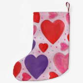 Valentijnsdag Harten in roze Paars en rood Kleine Kerstsok (Achterkant)