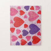 Valentijnsdag Harten in roze Paars en rood Legpuzzel (Verticaal)