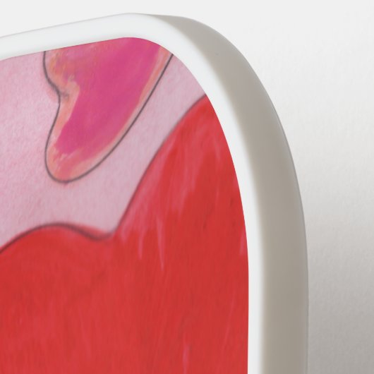 Valentijnsdag Harten in Roze Paarse Rood Patroon Pickleball Paddle (Links Detail)