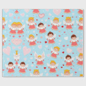 Valentijnsdag harten inpakpapier (Vlak)