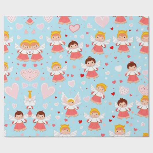 Valentijnsdag harten inpakpapier (Vlak)