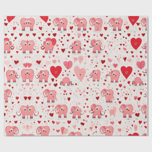 Valentijnsdag harten inpakpapier (Vlak)