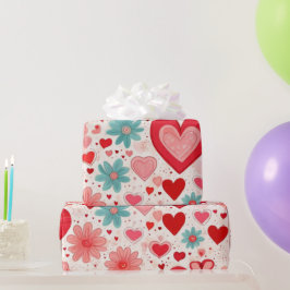 Valentijnsdag harten inpakpapier