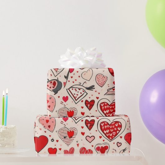 Valentijnsdag harten inpakpapier (Feestgeschenken)
