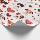 Valentijnsdag harten inpakpapier (Hoek)