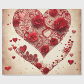 Valentijnsdag harten inpakpapier (Vlak)
