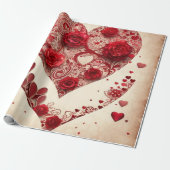 Valentijnsdag harten inpakpapier (Uitgerold)