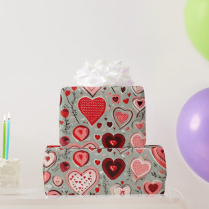 Valentijnsdag harten inpakpapier