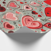 Valentijnsdag harten inpakpapier (Hoek)