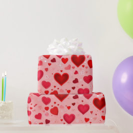 Valentijnsdag harten inpakpapier