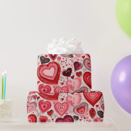 Valentijnsdag harten inpakpapier