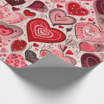 Valentijnsdag harten inpakpapier