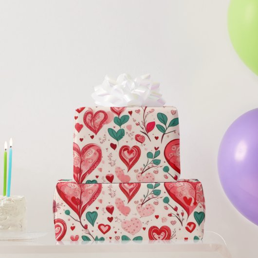 Valentijnsdag harten inpakpapier (Feestgeschenken)