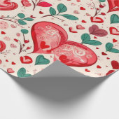 Valentijnsdag harten inpakpapier (Hoek)