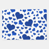 Valentijnsdag Harten Inpakpapier - Blauw Vel (Voorkant)