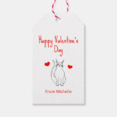 Valentijnsdag harten klauter in Kat Cadeaulabel (Voorkant)