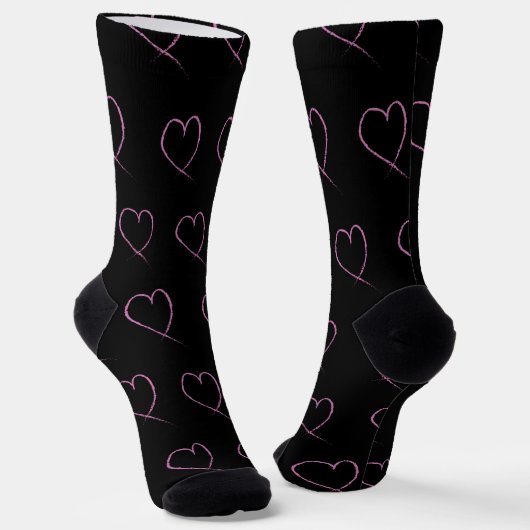 Valentijnsdag Harten Krabbels Sokken (Gebogen)
