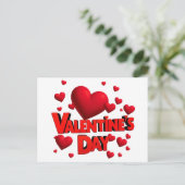 Valentijnsdag harten liefde briefkaart (Staand voorkant)