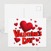Valentijnsdag harten liefde briefkaart (Voorkant / Achterkant)