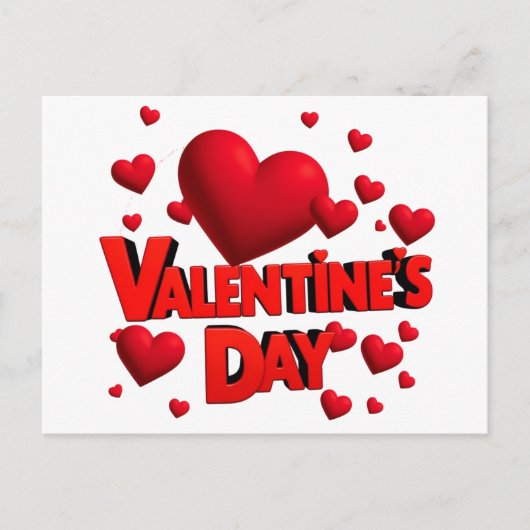 Valentijnsdag harten liefde briefkaart (Voorkant)