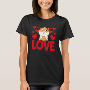 Valentijnsdag Harten Liefde Cavia Dier Vrouw T-shirt