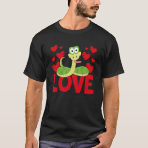 Valentijnsdag Harten Liefde Slang Dieren Vrouwen T-shirt