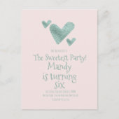 Valentijnsdag Harten Metallic Waterverf Birthday Briefkaart (Voorkant)