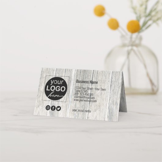 Valentijnsdag Harten Moderne Rustic Wood Cadeaukaa Plaatskaartje (Achterkant)