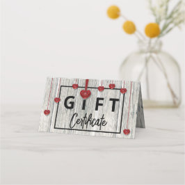 Valentijnsdag Harten Moderne Rustic Wood Cadeaukaa Plaatskaartje