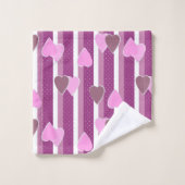 Valentijnsdag harten op gestreepte achtergrond  bad handdoek (Wasdoekje)