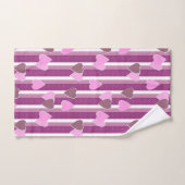 Valentijnsdag harten op gestreepte achtergrond  bad handdoek (Handdoek)