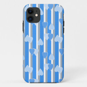 Valentijnsdag harten op gestreepte achtergrond Case-Mate iPhone case