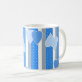 Valentijnsdag harten op gestreepte achtergrond koffiemok (Voorkant rechts)