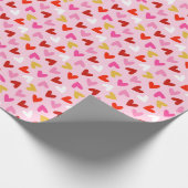 Valentijnsdag Harten op lichtroze Cadeaupapier (Hoek)