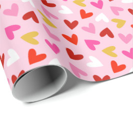 Valentijnsdag Harten op lichtroze Cadeaupapier