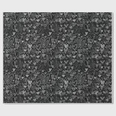 Valentijnsdag Harten op zwart Cadeaupapier (Vlak)